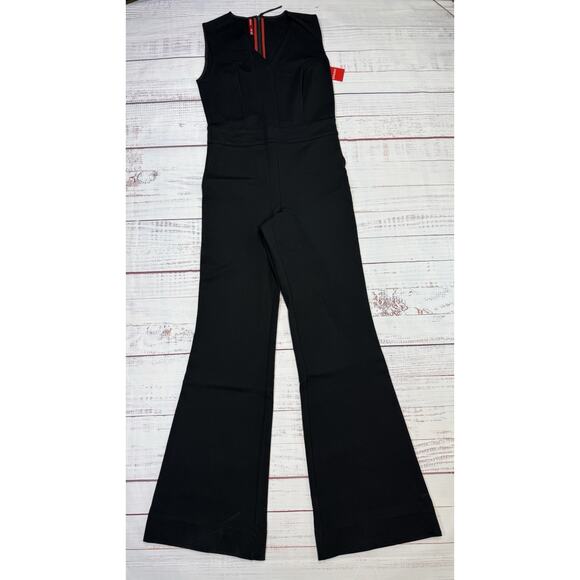 SPANX Pants - New Spanx The Perfect Sleeveless Jumpsuit Size Small Black Ponte Flare Comfort